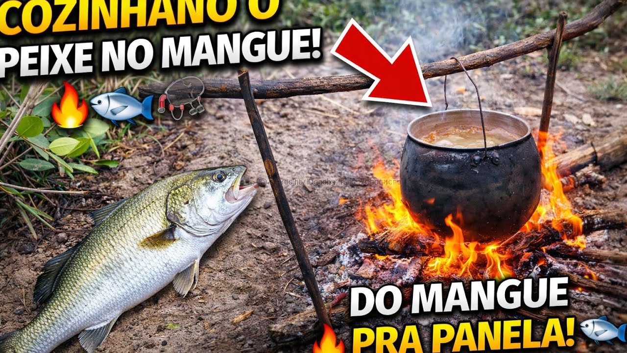 “PEGUEI O PEIXE E JÁ COZINHEI NO MANGUE! 🔥🐟”