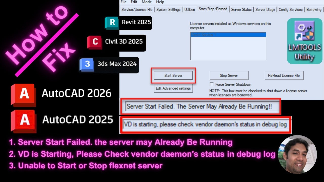 How to Fix Server Start Failed  in LMTOOLS