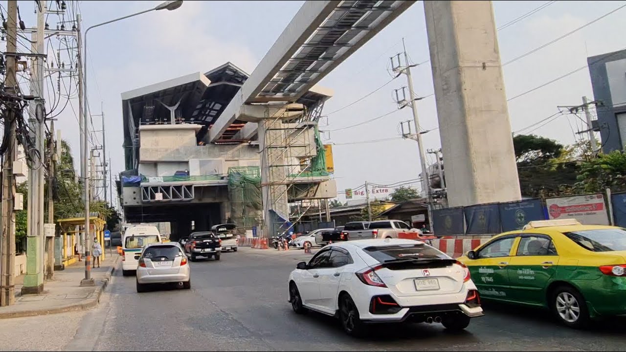 BANGKOK Pink MRT Monorail Line Construction Update Ram Inthra 3 to Lat Pla Khao รถไฟฟ้าสายสีชมพู