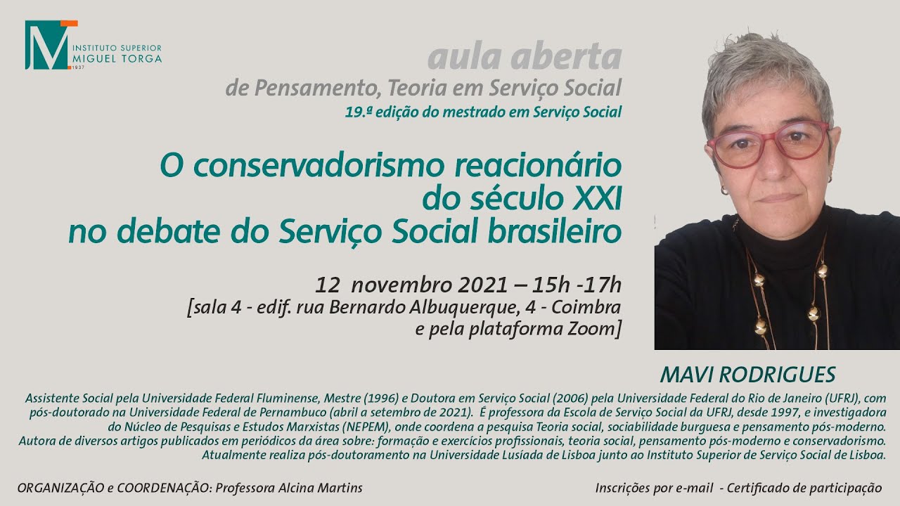 Mavi Rodrigues - O conservadorismo reacionário do século XXI no debate do Serviço Social brasileiro
