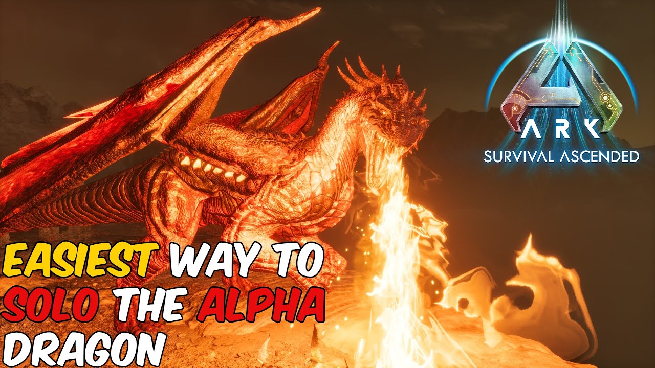 How to SOLO the ALPHA Dragon in ARK Survival Ascended #ark #arksurvivalascended #alphadragon