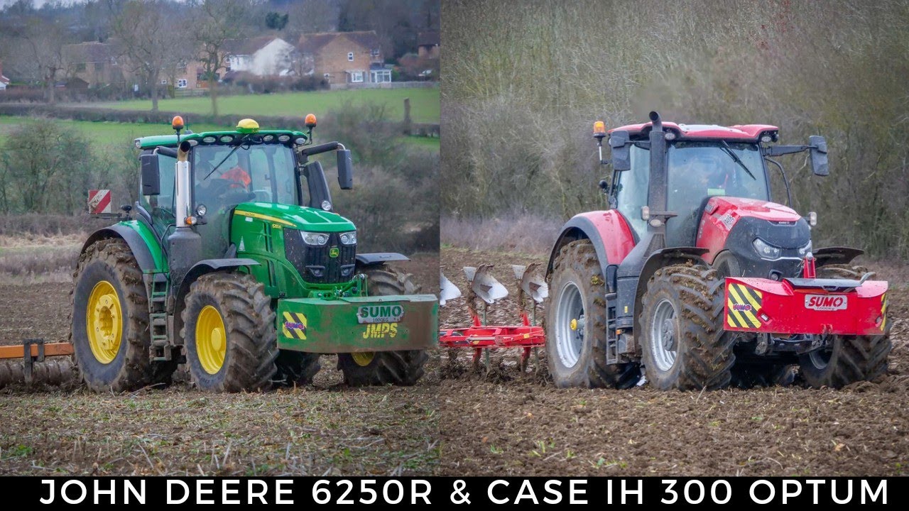 JOHN DEERE 6250R SUBSOILING & CASE IH OPTUM 300 CVX PLOUGHING - MORGAN - AGRI