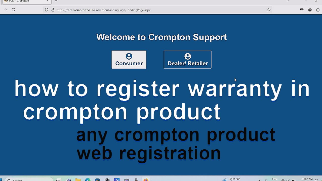crompton product warranty registration