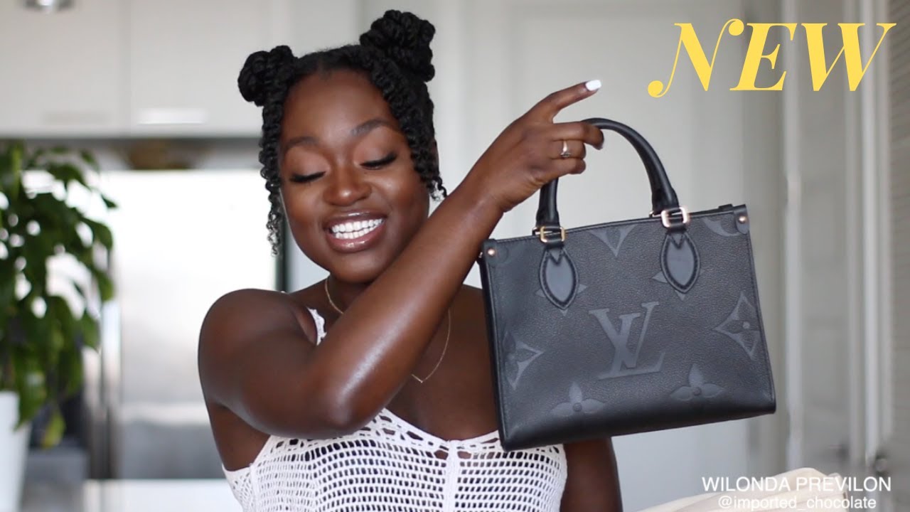 louis vuitton on the go pm black empriente tote