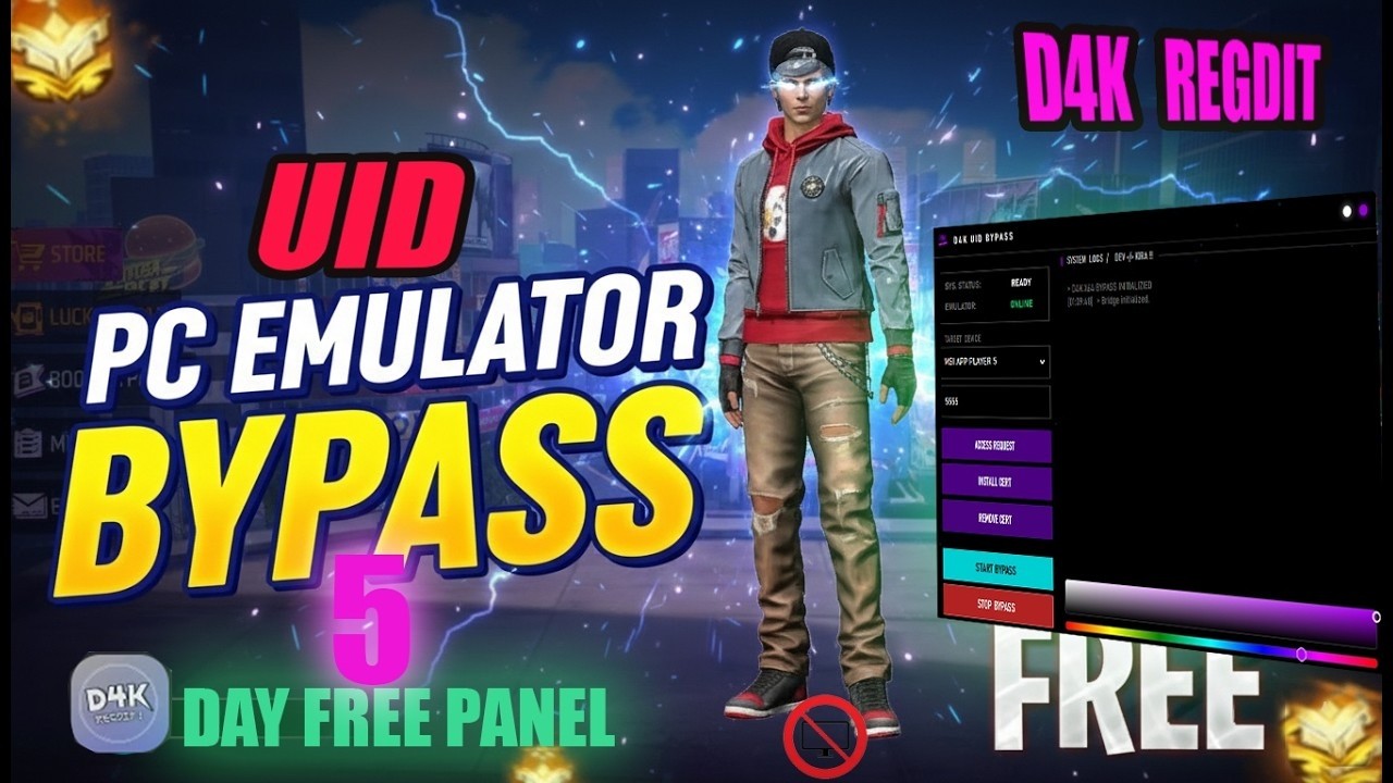 Tournament UID BYPASS FREE FIRE OB53 NEW TYPE☠️ FREE TRIAL 💯 100  SAFE EMULATOR BYPASS ✅ ALL SERVER