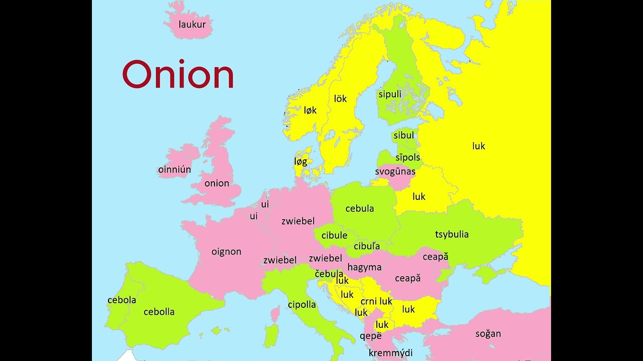 Vegetables in European Languages |  Language Map