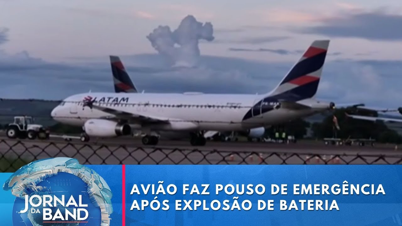 Avi&atilde;o faz pouso de emerg&ecirc;ncia ap&oacute;s explos&atilde;o de bateria port&aacute;til | Jornal da Band