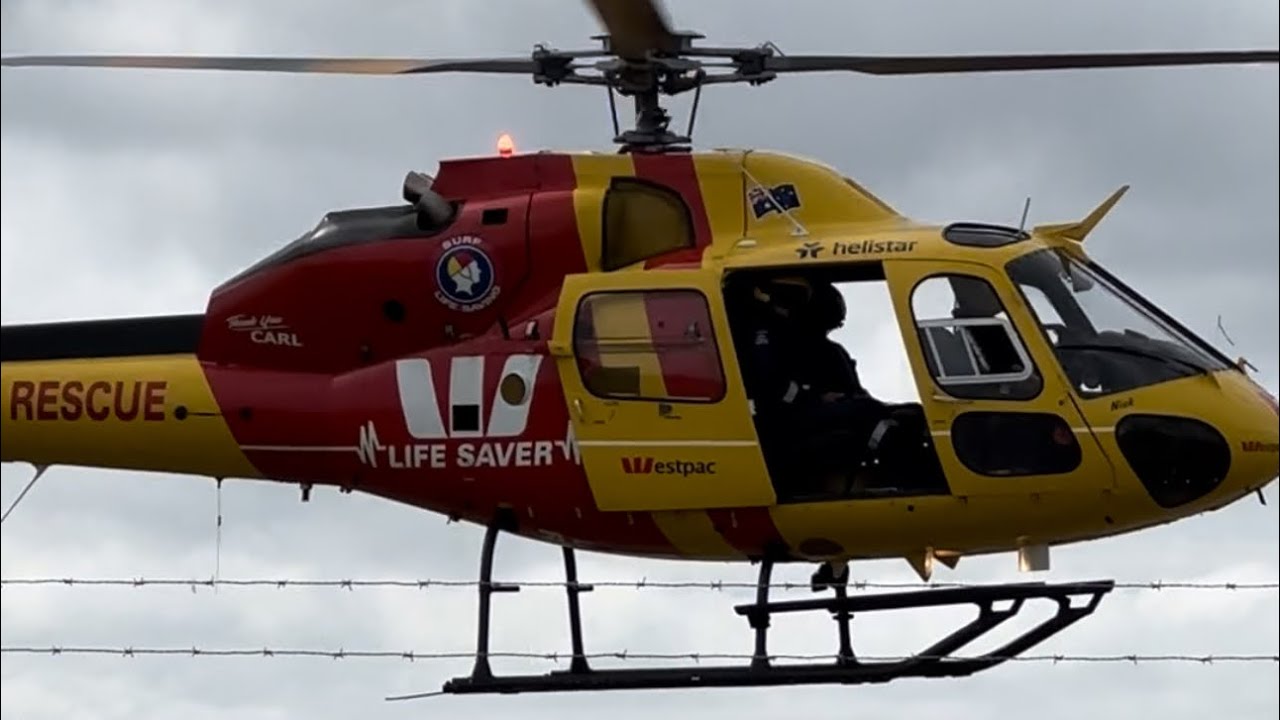 WESTPAC RESCUE CHOPPER HELISTAR HELICOPTER LANDING & JETSTAR TAKE OFF ADELAIDE AIRPORT APRIL 1 2024