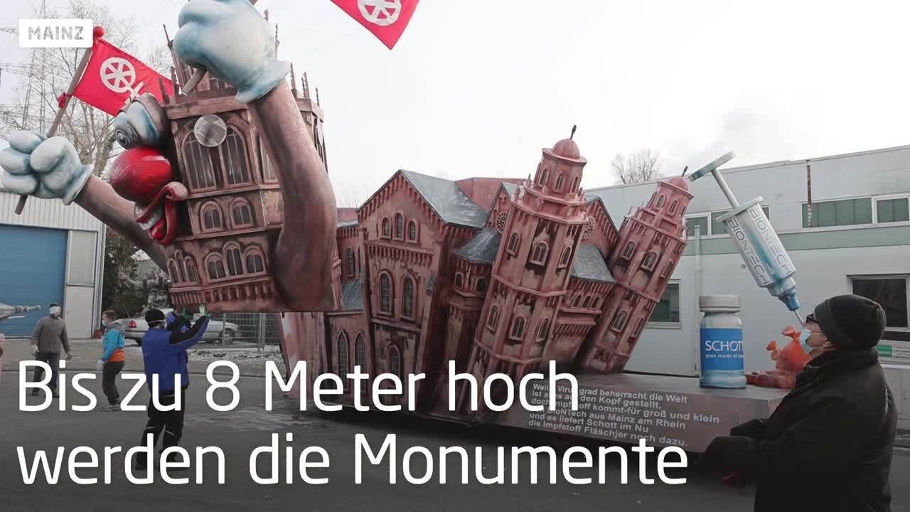 Der Aufbau der Mainzer Motivwagen