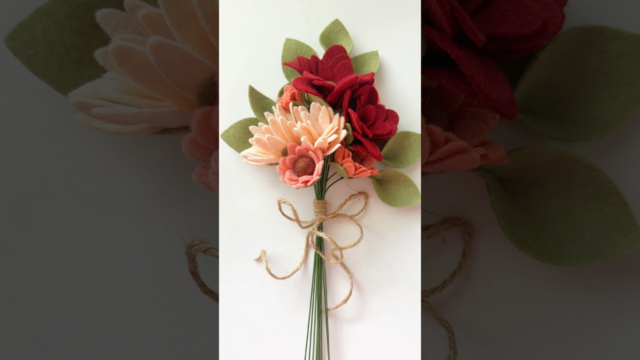 Different ways to make rolled felt flowers #feltflower #craft #feltcraft