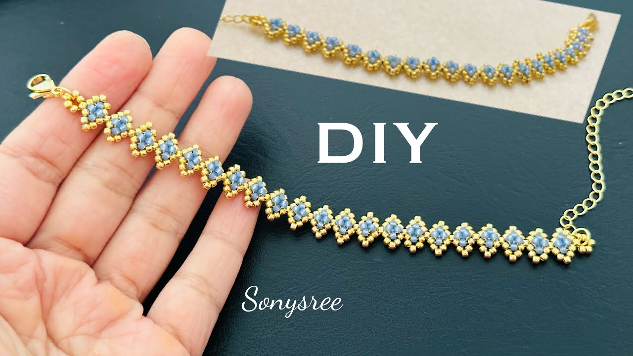 Diamond Tennis Bracelet || DIY Beaded Bracelet || Seed Beads Bracelet