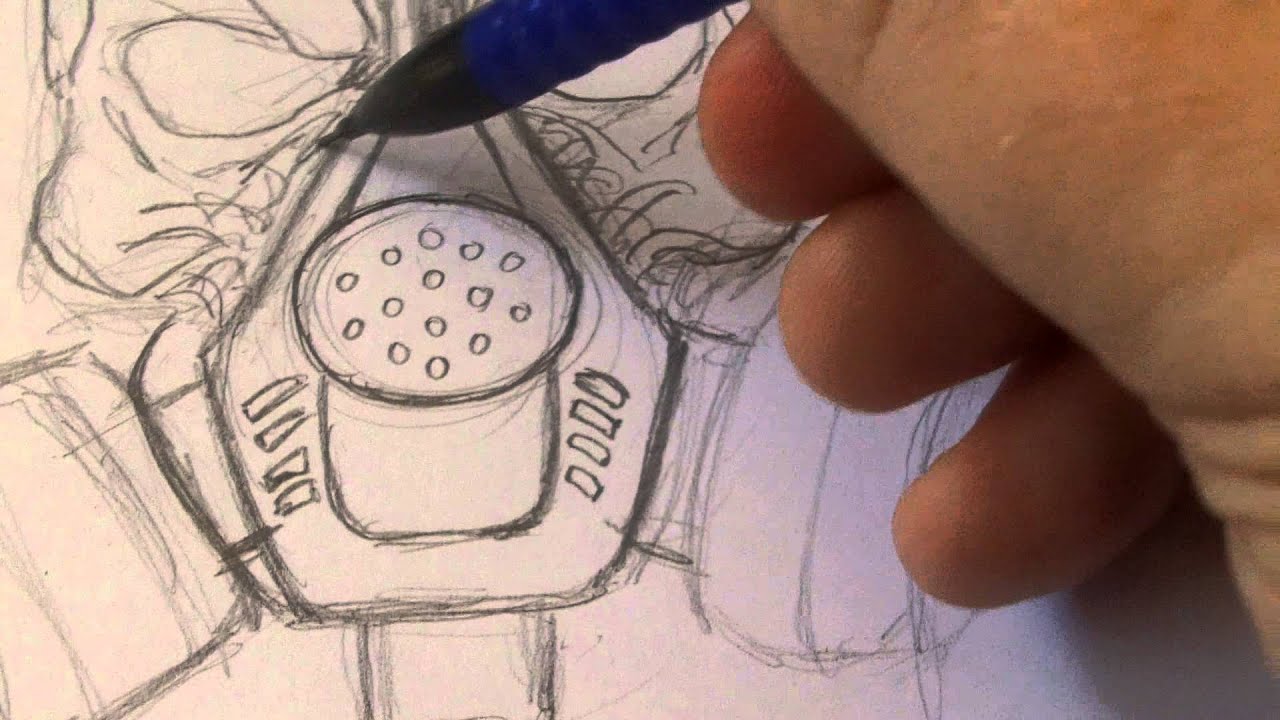 How To Draw A Skull With A Gas Mask