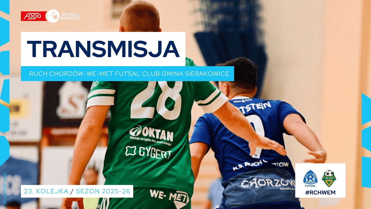 RUCH CHORZ&Oacute;W-WE-MET FUTSAL CLUB GMINA SIERAKOWICE| NA ŻYWO | 23. KOLEJKA 2025/26