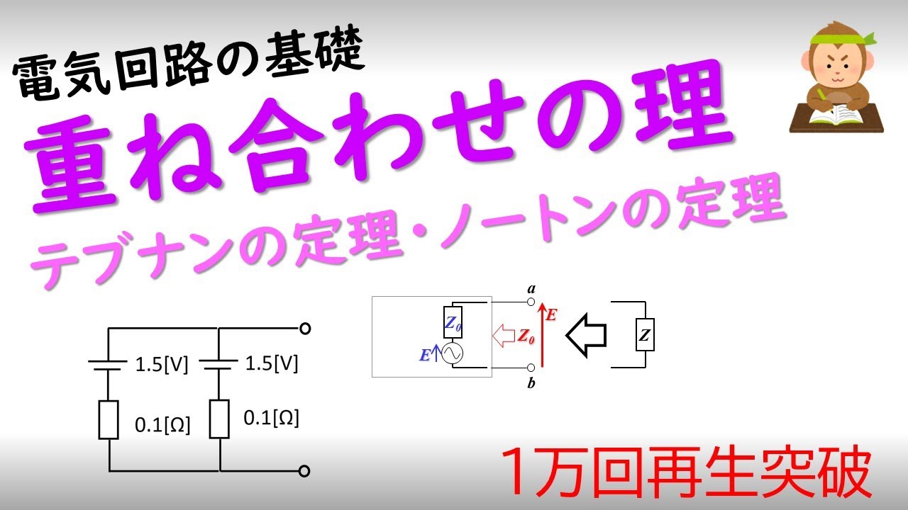 重ね合わせの理，テブナンの定理，ノートンの定理 Superposition Theorem, ThLevenin's theorem and Norton's theorem