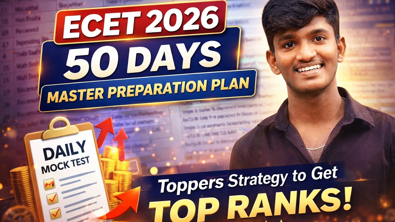 ECET 2026 - 50 Days Master Preparation Plan 🔥 Daily Mock Tests | Toppers Strategy to get Top Ranks