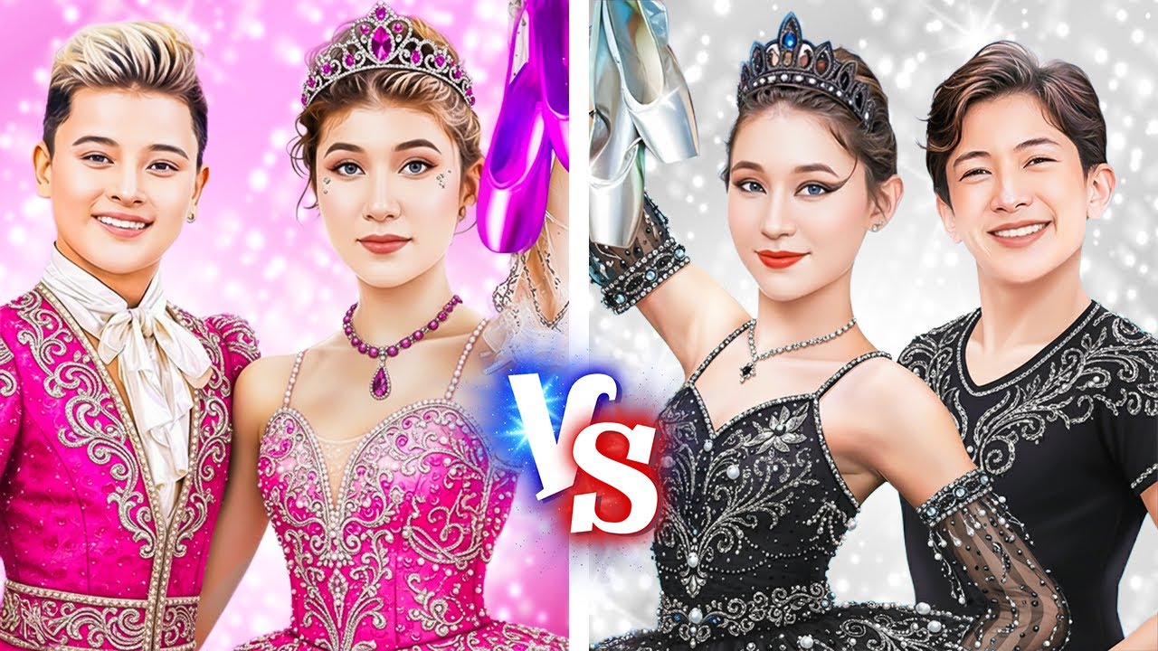 Black Style Couple Vs Pink Style Couple At The Ballet Contest!