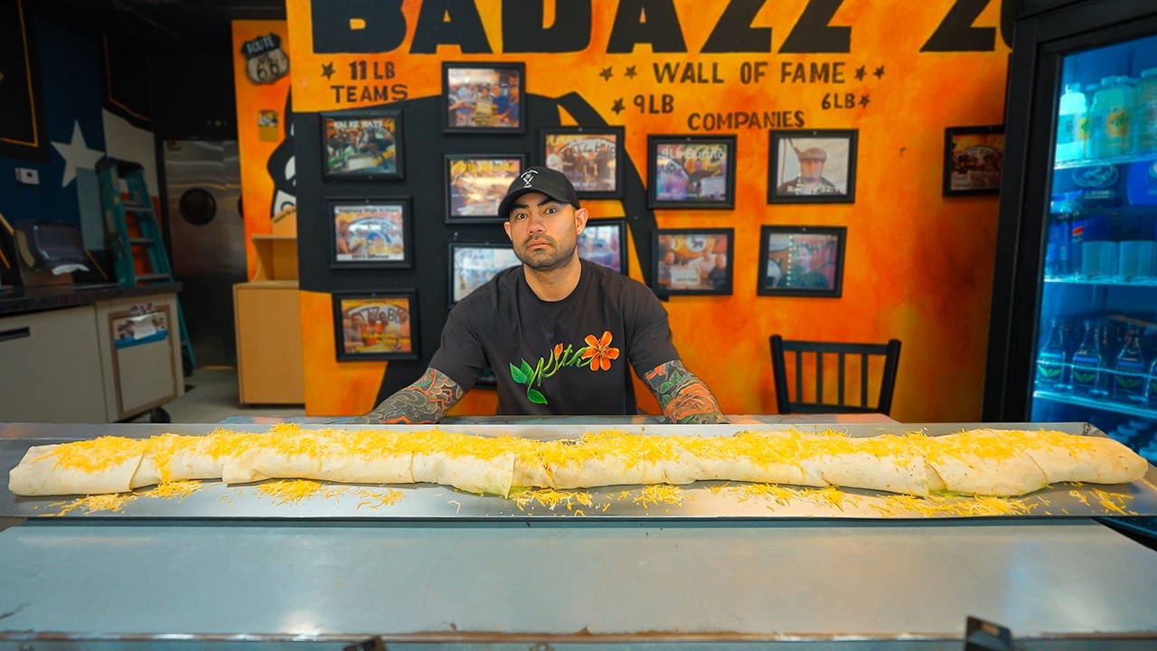 Trying To Survive Bad Azz Burrito's SPICY 10lb Burrito Challenge With A Gallon Of Hot Sauce!