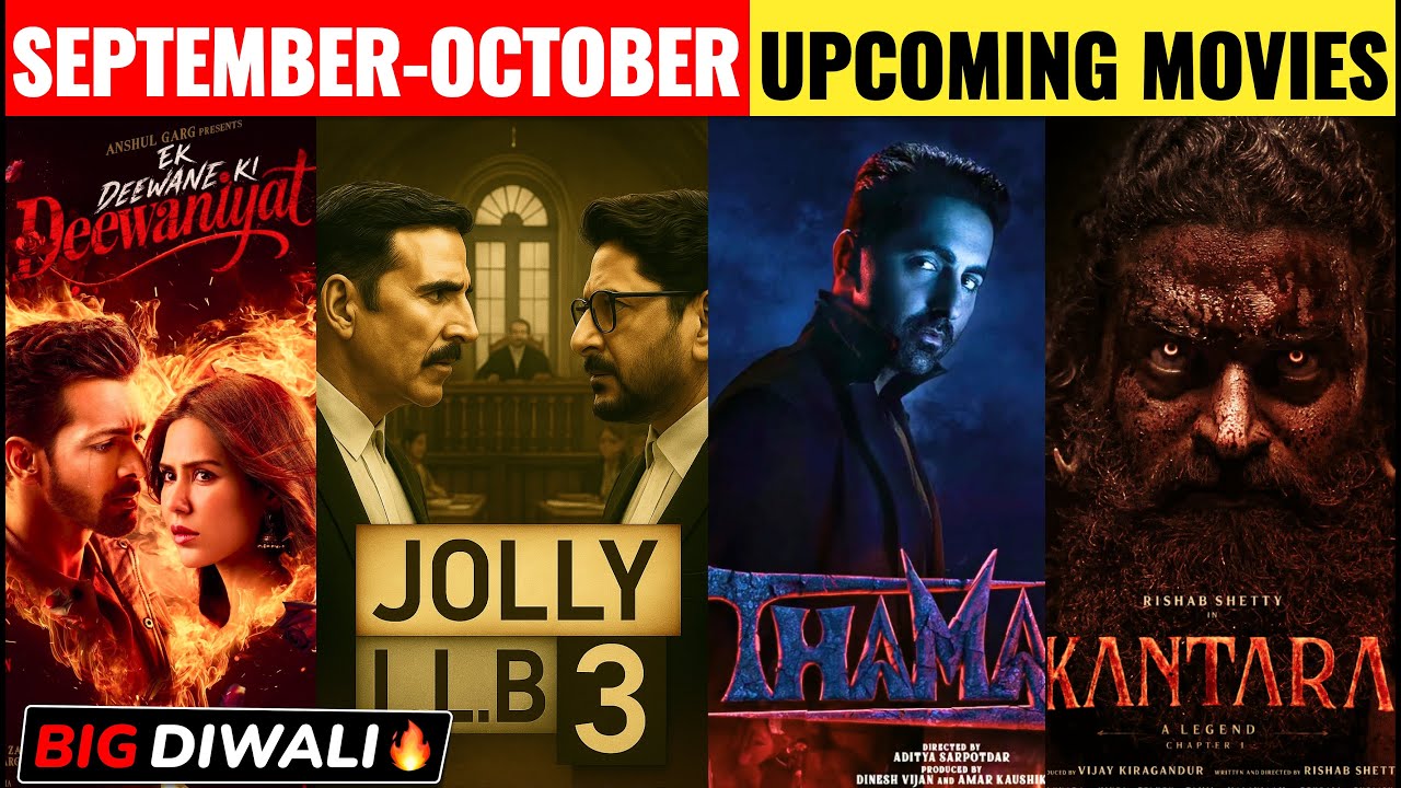 Top 15 Upcoming Movies in September to October 2025 | Big Upcoming Bollywood & South Films Sept-Oct