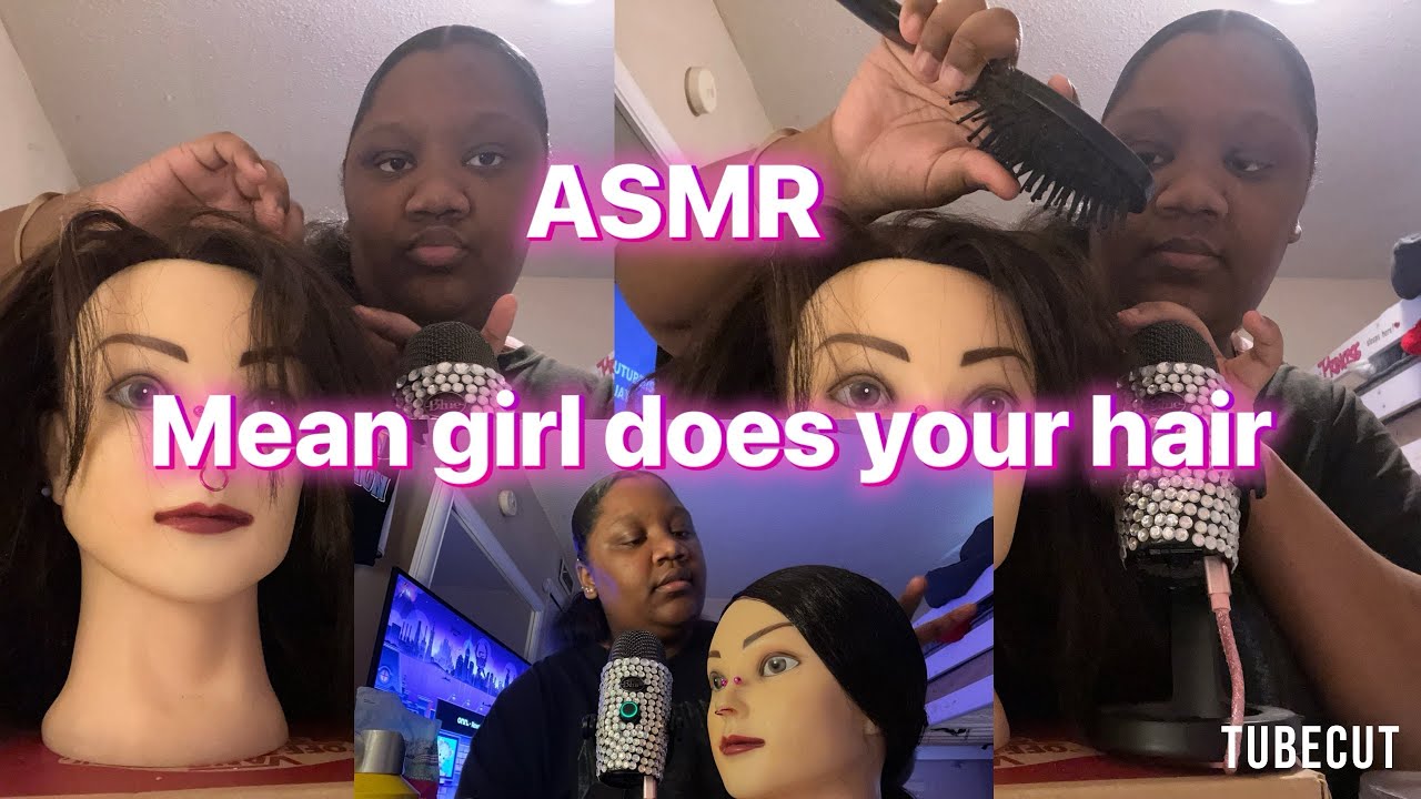 Mean girl in the back of the class does your hair (ASMR😘)