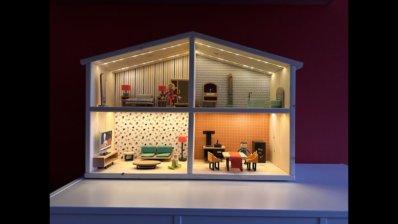 DIY Puppenhaus inklusive LED Beleuchtung