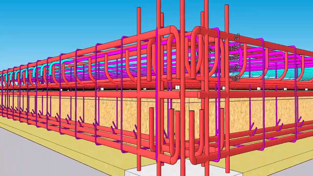 Two way solid slab reinforcement 3D Animations Details