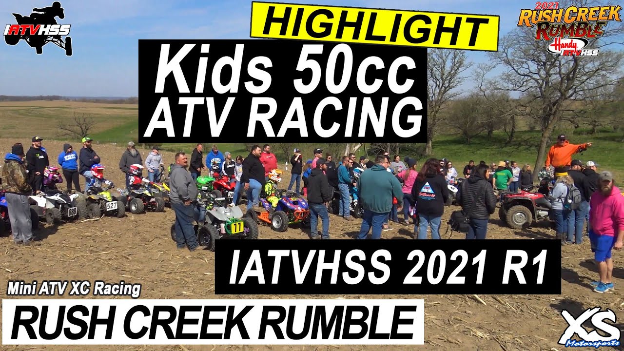 🧒Highlight: 50cc Kids ATV XC Racing - IATVHSS Rush Creek Rumble - 2021 Rd1 - Stockton, Illinois🏁