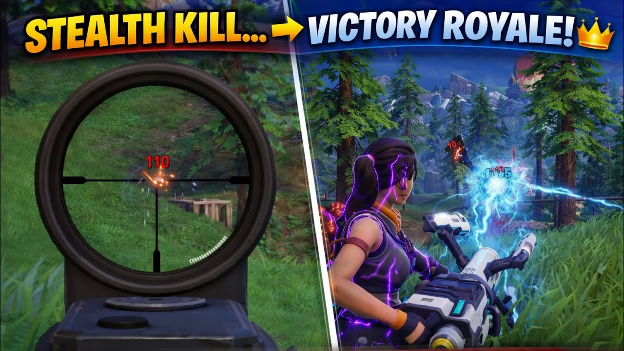 Invisible Electric Kill → Sniper Finish for Victory Royale 😱⚡🎯Fortnite (Full video) 