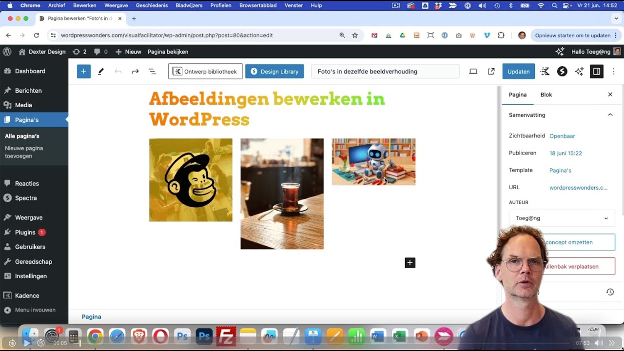 In WordPress afbeeldingen bewerken (even groot maken, zelfde beeldverhouding)