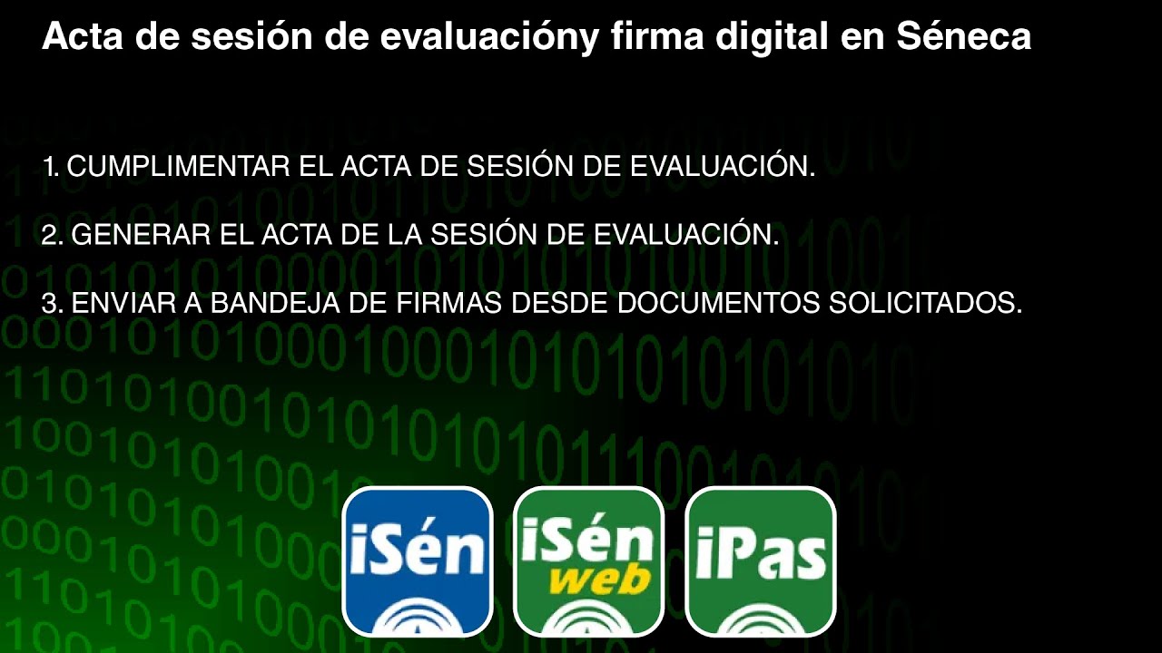 Acta de sesión de evaluación y firma digital en Séneca