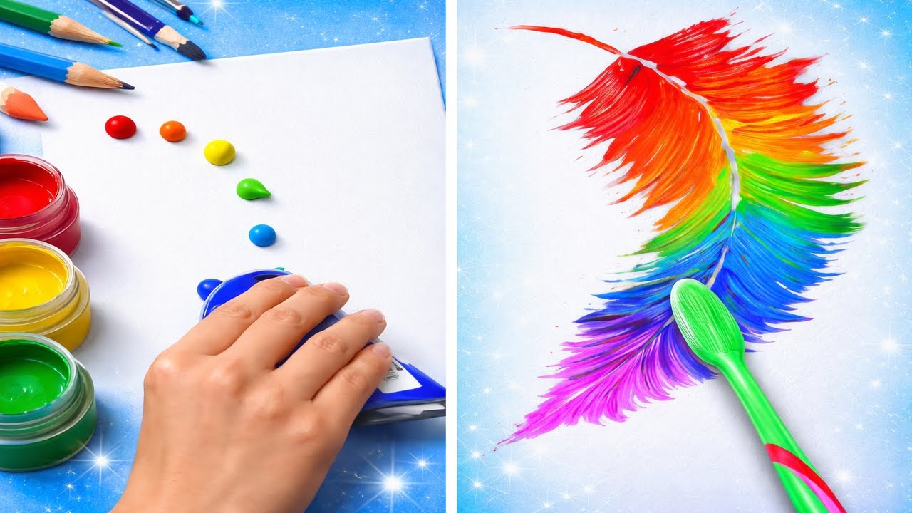 Rainbow Art Hacks You’ve Never Tried 🌈✨ Easy & Satisfying Drawing Ideas by 123 GO! CHALLENGE