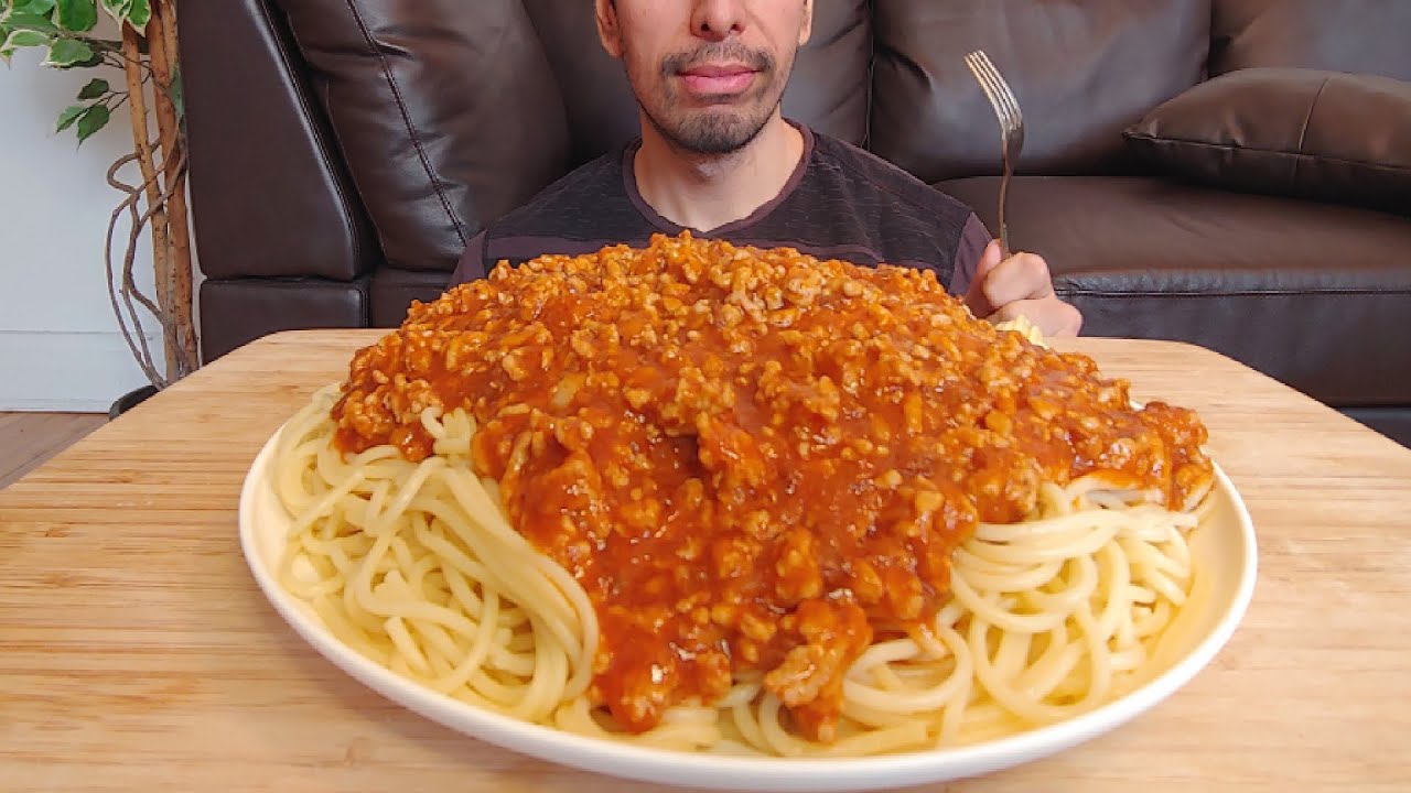 ASMR : SPAGHETTI BOLOGNESE, HOMEMADE PASTA MEAT SAUCE MUKBANG EATING SHOW