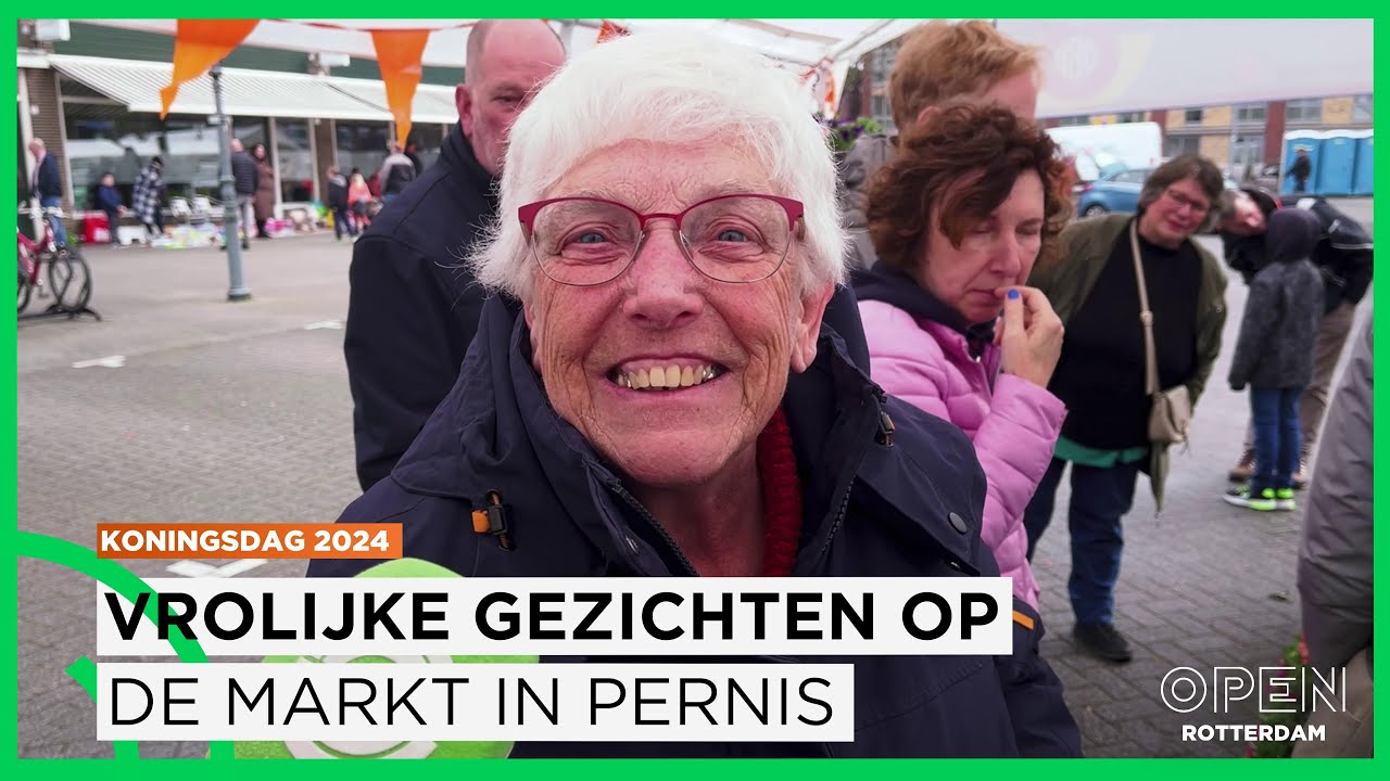 Ouderen Pernis fan van plantjesmarkt Koningsdag: ‘Ik kom elk jaar geraniums halen’ | KONINGSDAG 2024