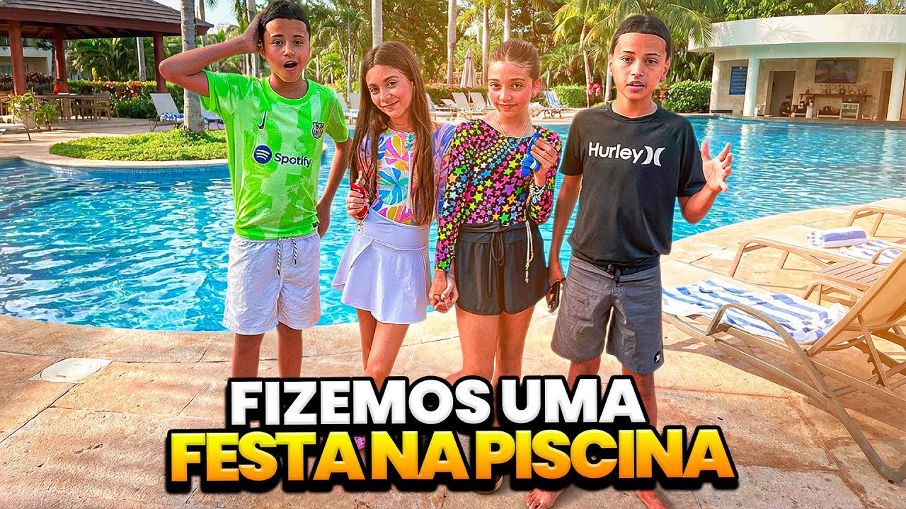 OS GÊMEOS ANTÔNIO E JP FIZERAM UMA FESTA NA PISCINA COM A SOPHIA E A LARA 😱 •Antônio e JP• 