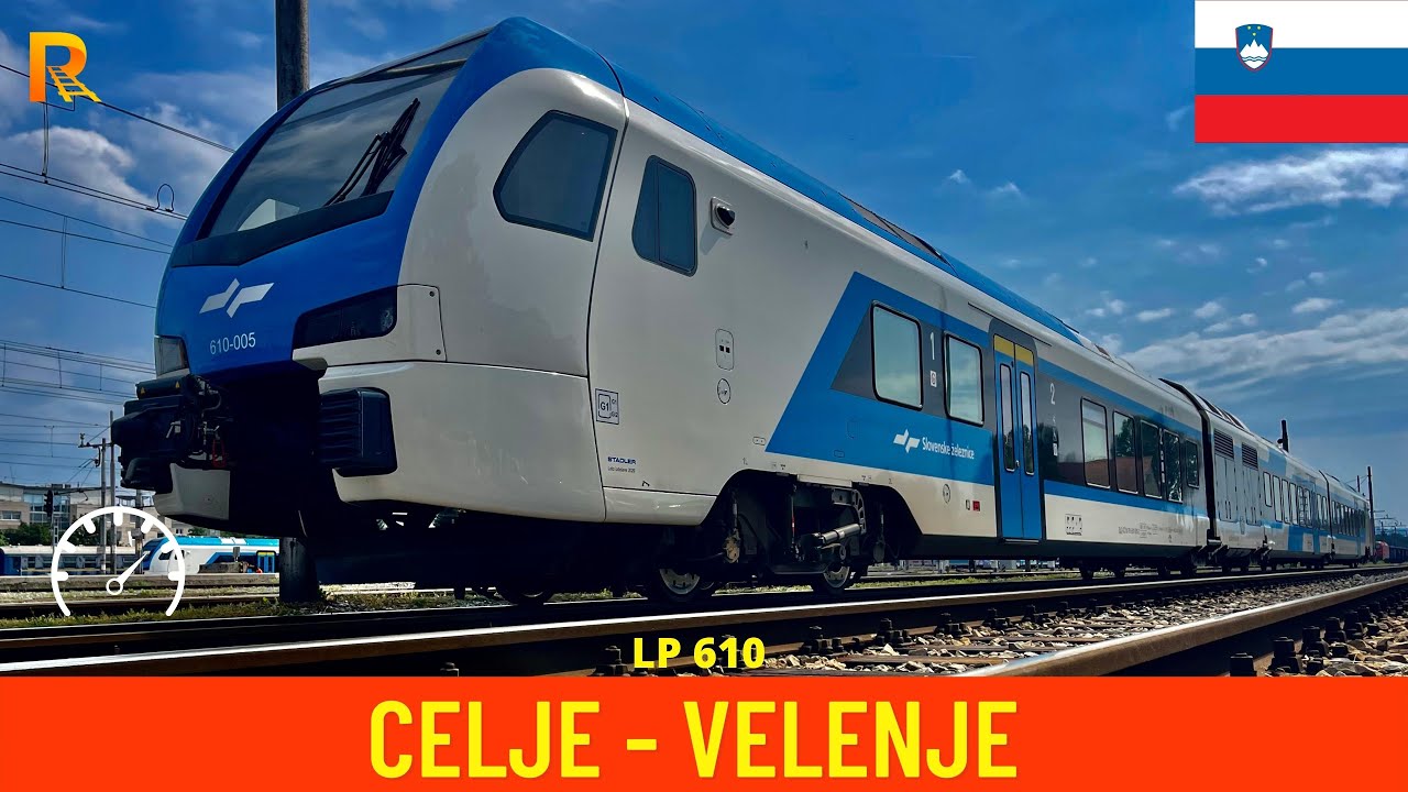 Cab ride Celje - Velenje (Slovenian Railways) - train drivers view in 4K