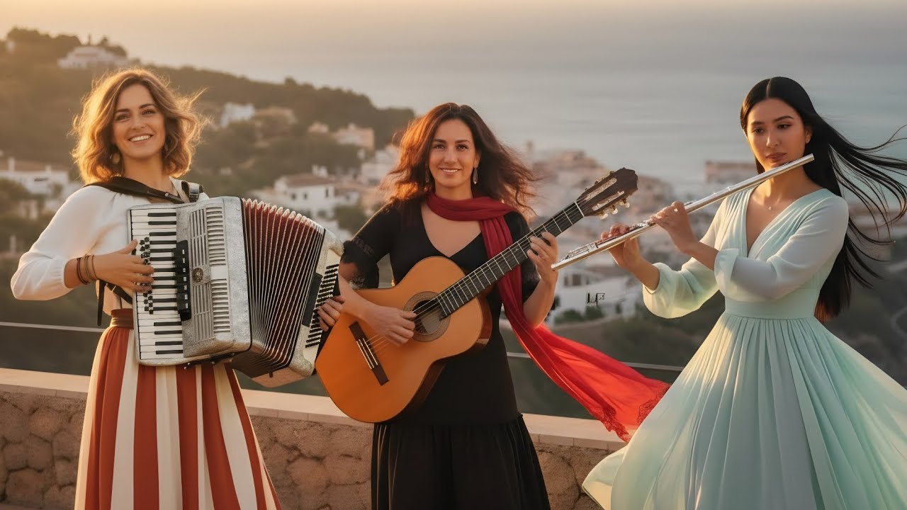 Spanish Sunset Flamenco Guitar, Accordion & Flute | Warm Mediterranean Relaxation