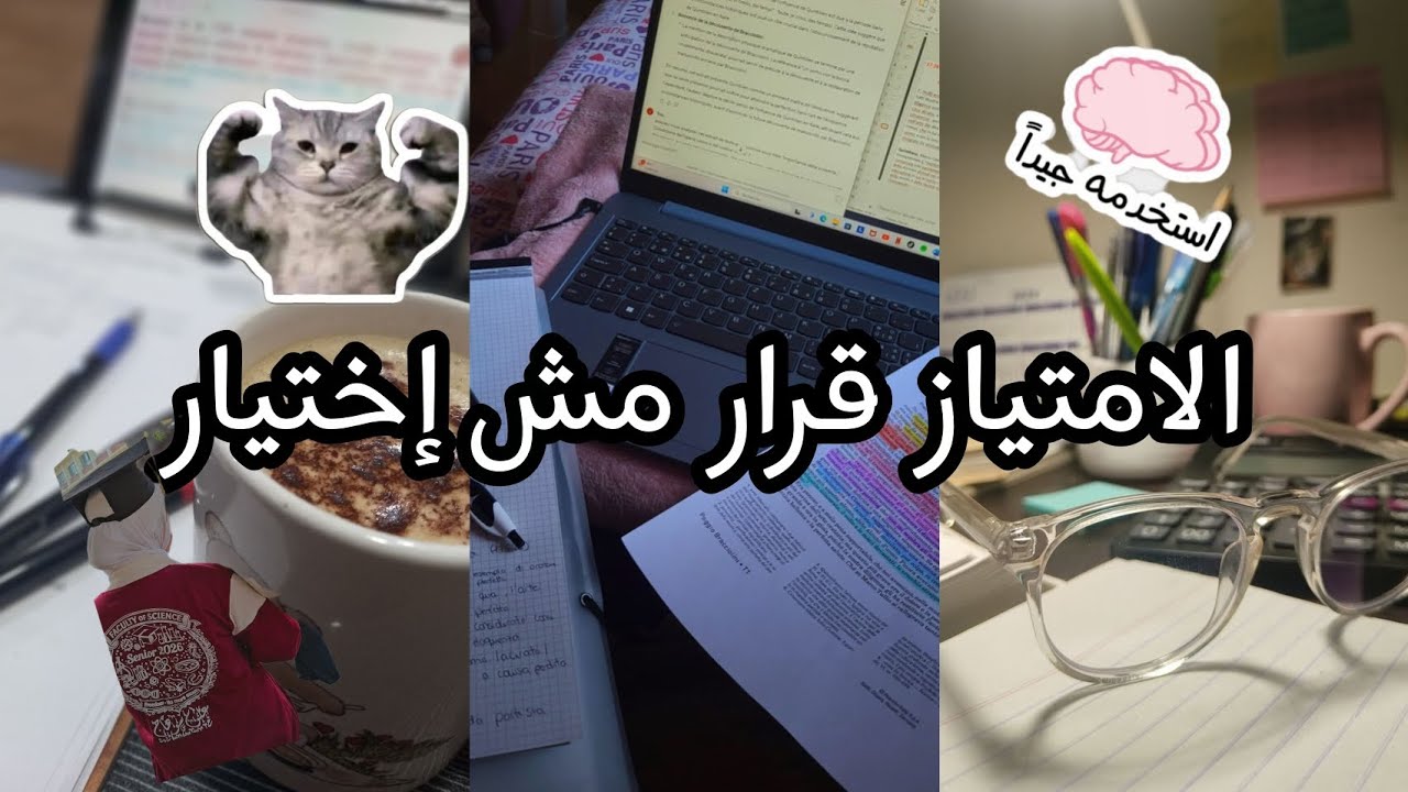 مُزاكره ساعه بَعد الفطار مع بعض 🦋