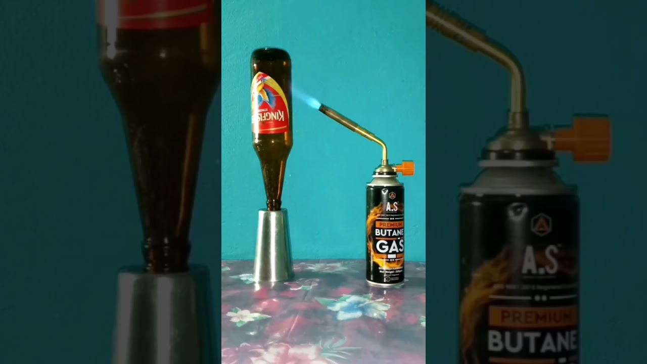 Gas torch vs glass bottle experement #shorts #short #youtubeshorts