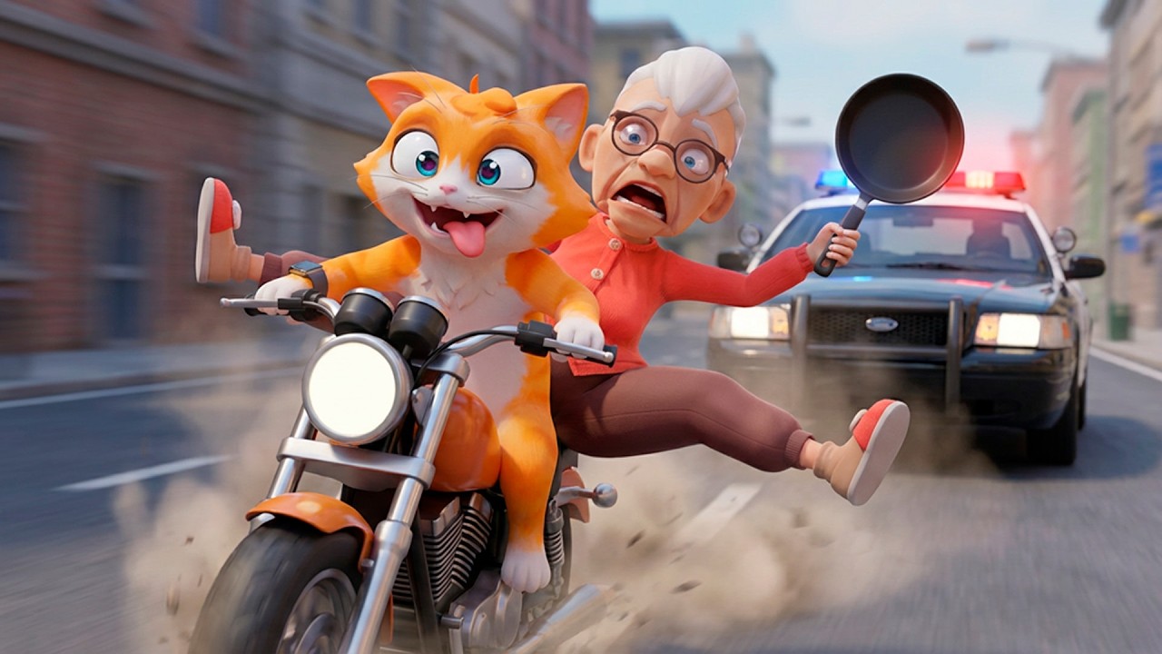 KÄTZCHEN HAT EIN NEUES MOTORRAD FÜR DIE OMA IN I AM CAT GEKAUFT