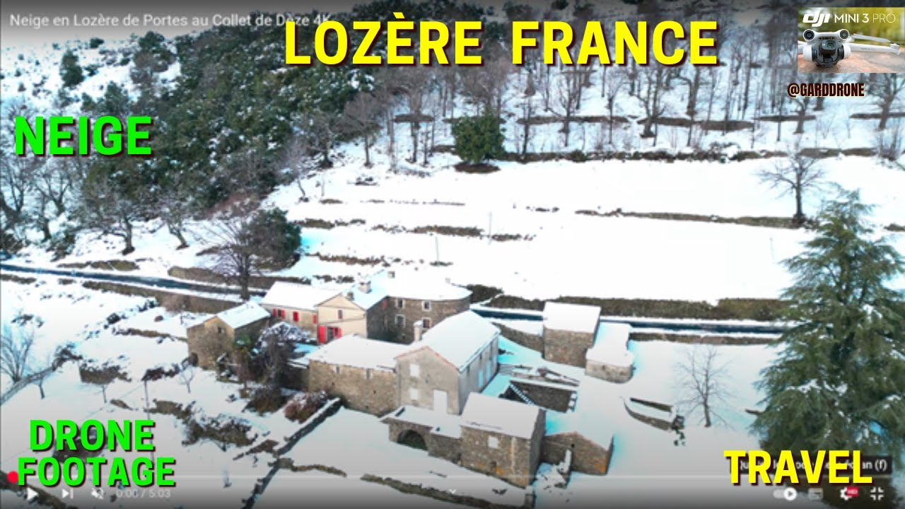 Neige en Loz&egrave;re de Portes au Collet de D&egrave;ze 4K