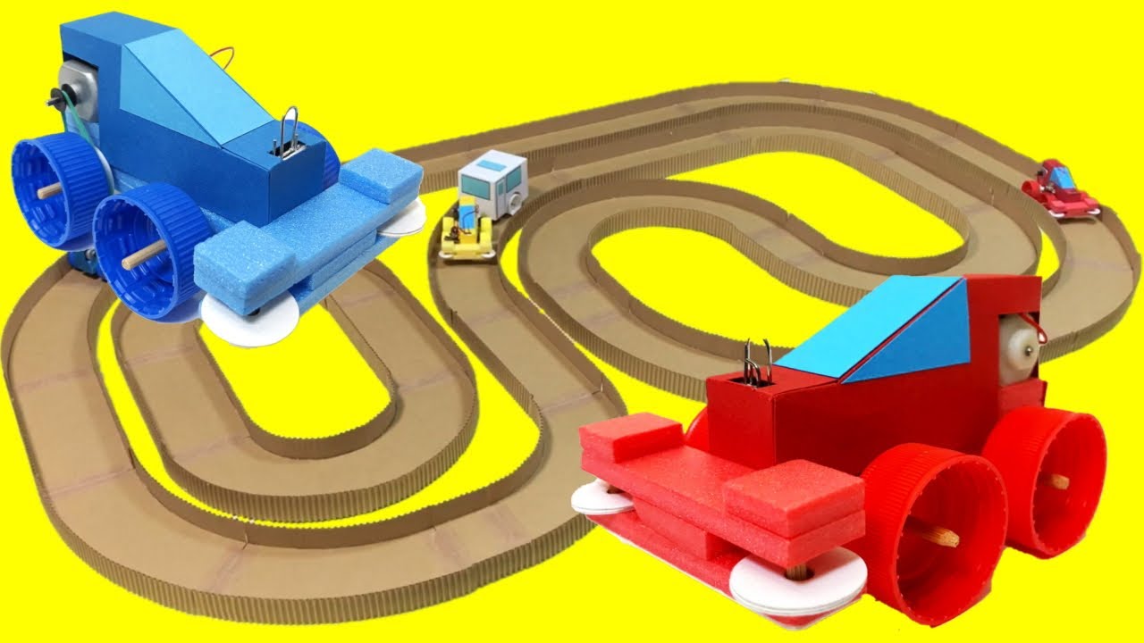 【工作】モーターカーとサーキットの作り方　車で遊ぼ！