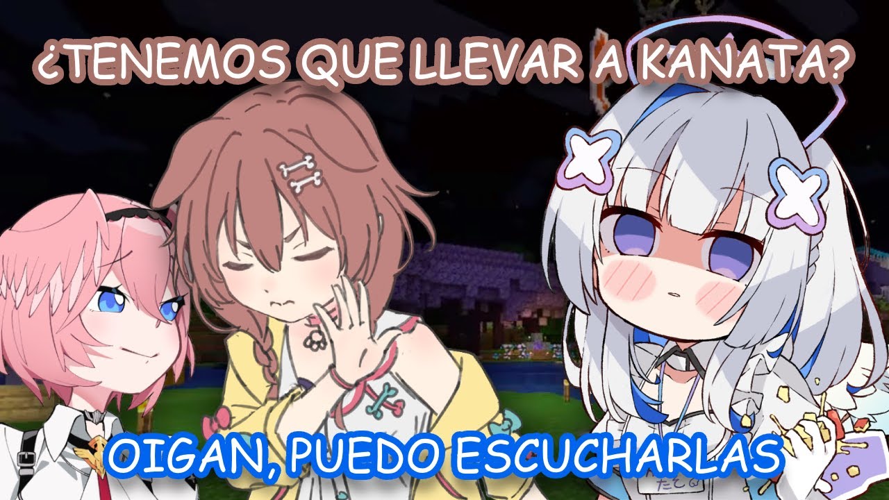 Korone hablando de sus kōhai frente a ellas (Hololive español)