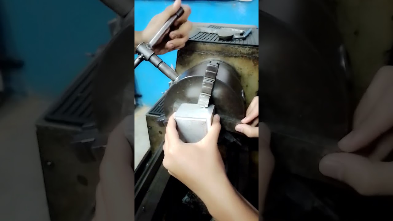 cara membubut muka benda persegi di cekam rahang 3