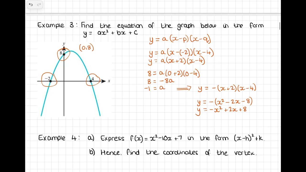 Quadratics and Graphs