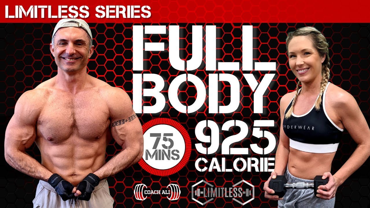 LIMITLESS #6 Full Body Dumbbell Workout At Home (75 mins) Coach Ali Dumbbell Only Workout 1000 cal 💪