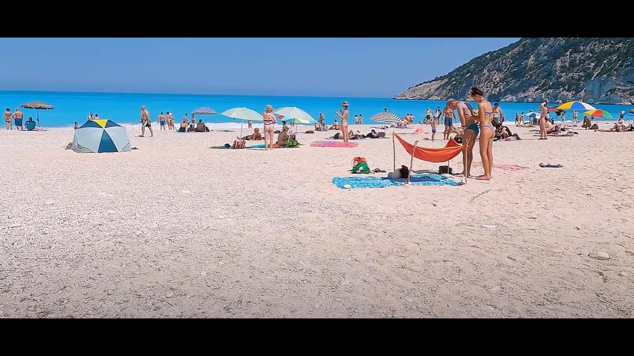 A walk on MYRTOS beach in KEFALONIA | Greece | 4K | No Music |