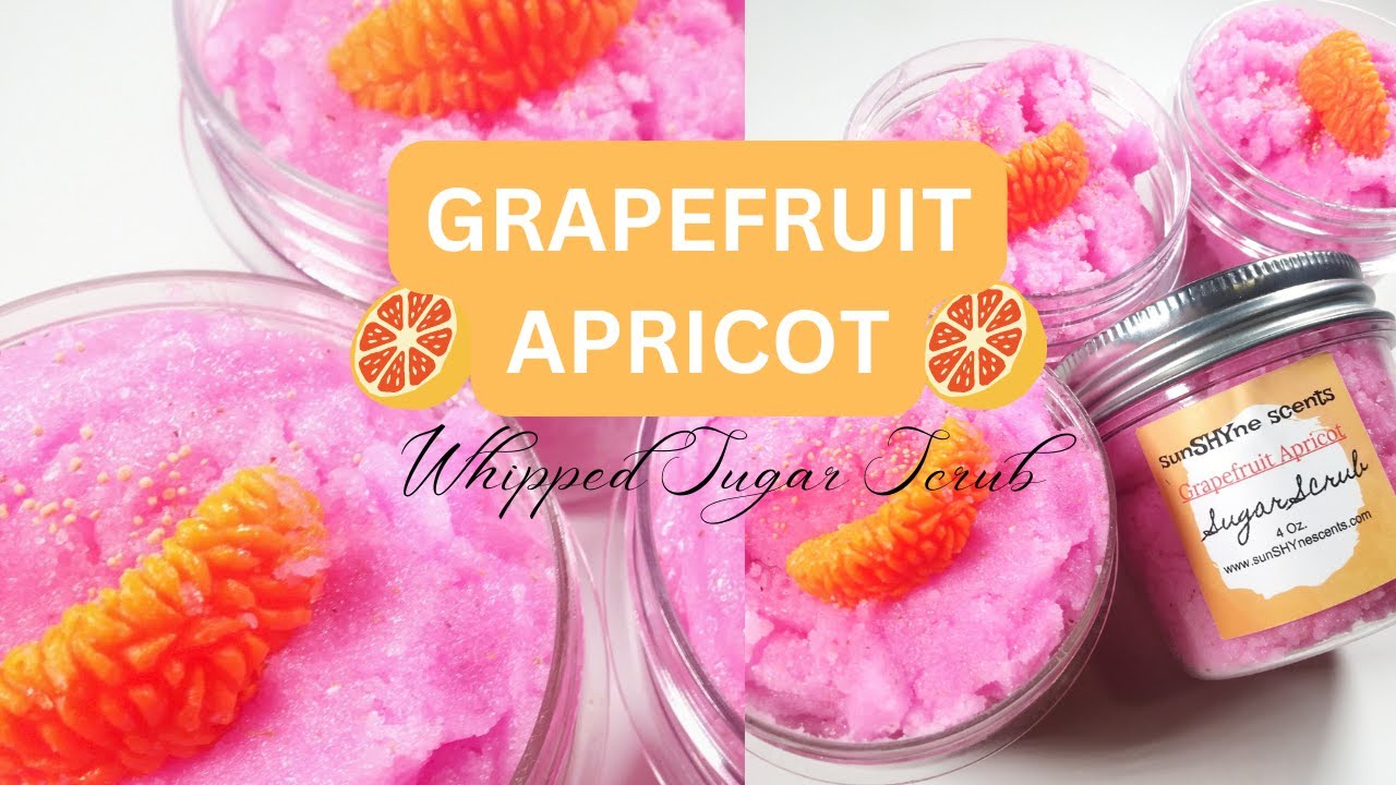 How I Make the PERFECT Emulsified Sugar Scrubs! (Grapefruit Apricot Whipped Sugar Scrub)