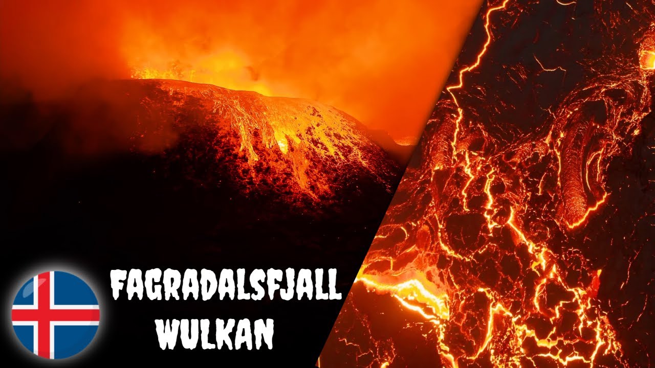 Wulkan Islandia - wybuch w Fagradalsfjall 4K 🇮🇸