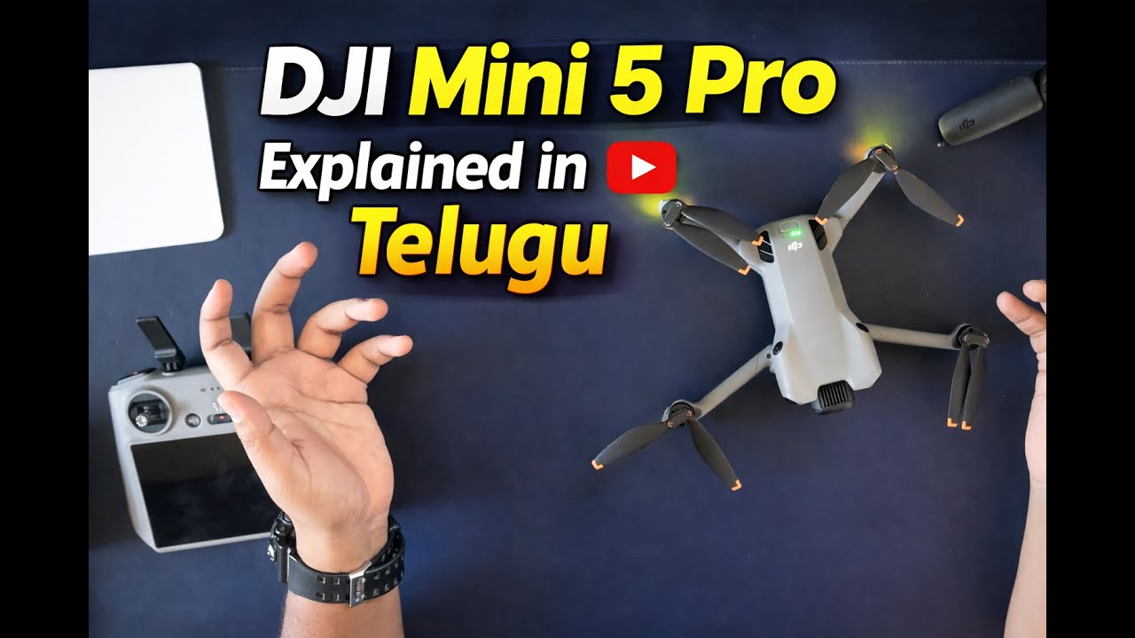 DJI MINI 5 PRO Explained in Telugu | Easy tutorials | 4K | #djimini5pro #review #droneview