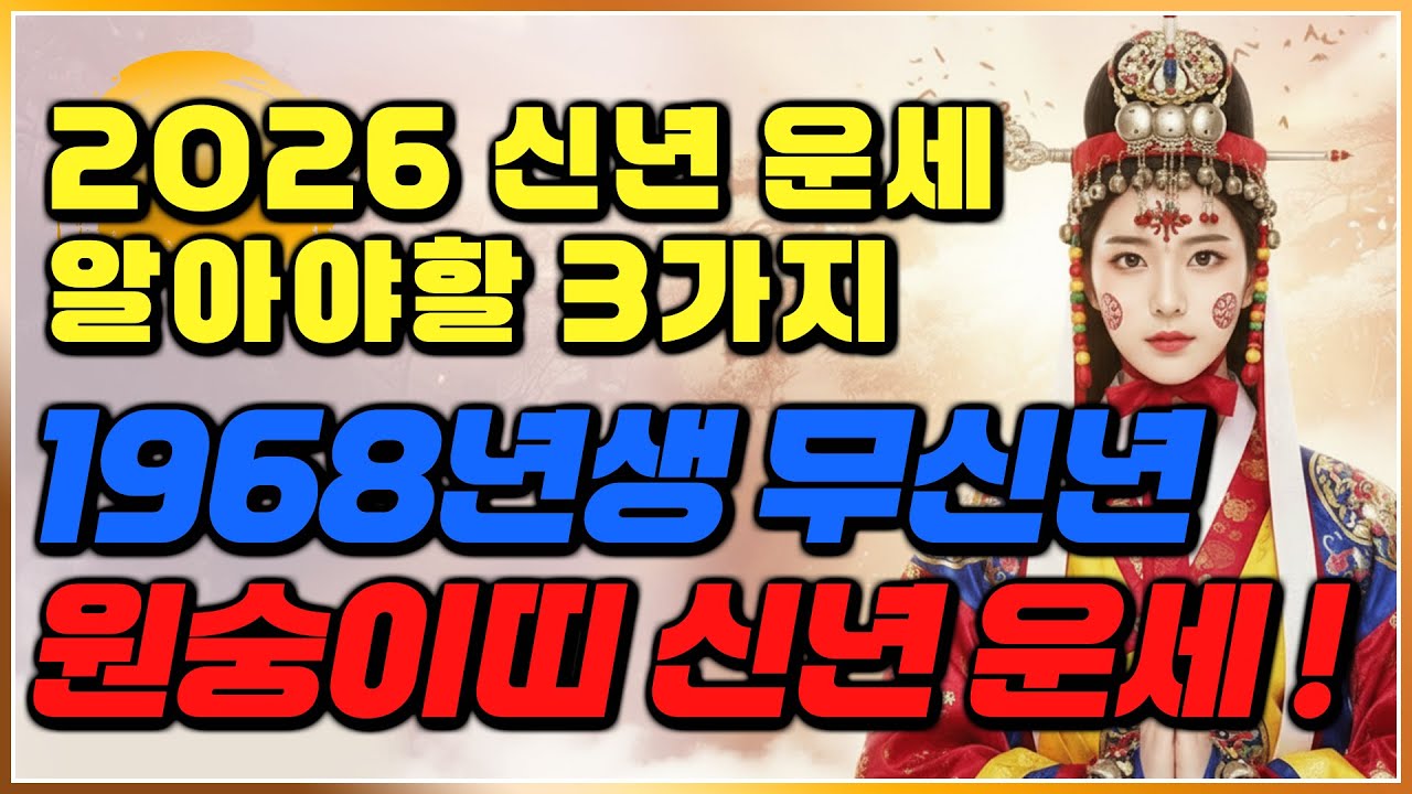 1968년생 원숭이띠 2026 신년운세 대반전 오늘 하나 바로 해보세요