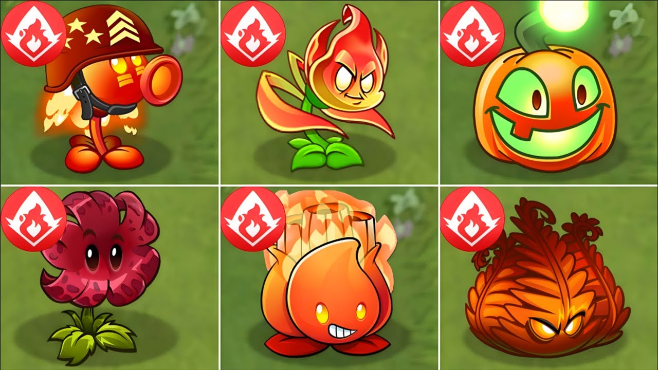 Plants vs. Zombies 2 Mod: All FIRE Plants Power-Up! vs PvZ 2 All Final Bosses